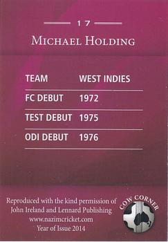 2014 Cow Corner Cricket Character Cards World Class #17 Michael Holding Back