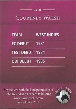 2014 Cow Corner Cricket Character Cards World Class #34 Courtney Walsh Back