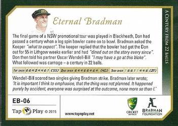2017 Tap 'N' Play Eternal Bradman Box Set #EB-06 Sir Donald Bradman Back