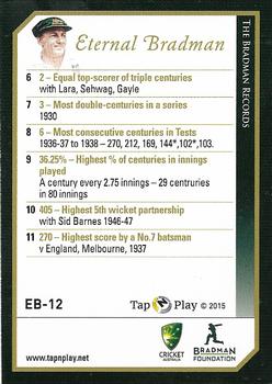 2017 Tap 'N' Play Eternal Bradman Box Set #EB-12 Sir Donald Bradman Back