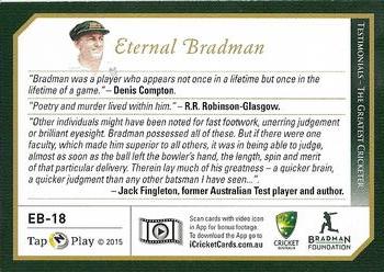 2017 Tap 'N' Play Eternal Bradman Box Set #EB-18 Sir Donald Bradman Back