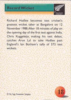 1995 The Topp Promotions Co. Centenary of New Zealand Cricket #18 Richard Hadlee Back