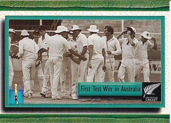 1995 The Topp Promotions Co. Centenary of New Zealand Cricket #19 First Test Win in Australia Front