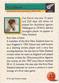 1995 The Topp Promotions Co. Centenary of New Zealand Cricket #35 Charles Dacre Back
