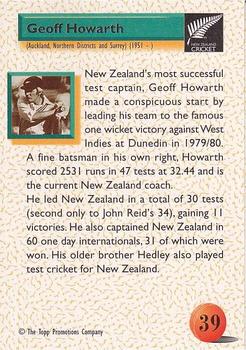 1995 The Topp Promotions Co. Centenary of New Zealand Cricket #39 Geoff Howarth Back