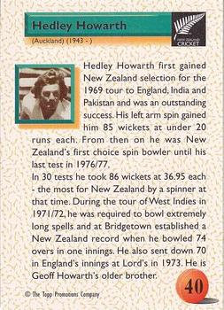 1995 The Topp Promotions Co. Centenary of New Zealand Cricket #40 Hedley Howarth Back