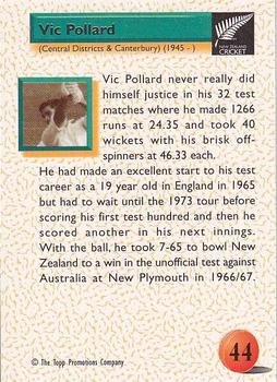 1995 The Topp Promotions Co. Centenary of New Zealand Cricket #44 Vic Pollard Back