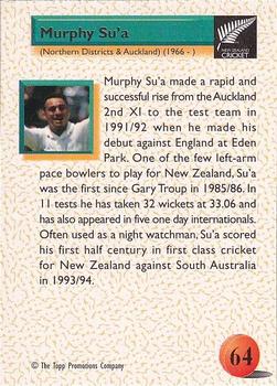 1995 The Topp Promotions Co. Centenary of New Zealand Cricket #64 Murphy Su'a Back