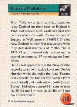 1995 The Topp Promotions Co. Centenary of New Zealand Cricket #80 Patricia McKelvey Back
