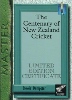 1995 The Topp Promotions Co. Centenary of New Zealand Cricket - The Masters #10 Stewie Dempster Front
