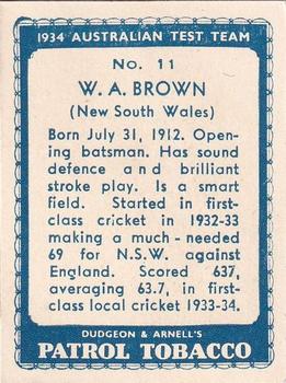 1934 Dudgeon & Arnell Australian Test Team #11 Bill Brown Back