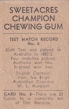 1932 Sweetacres Champion Chewing Gum #6 Les Ames Back