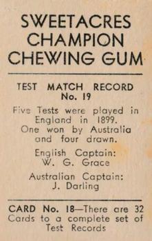1932 Sweetacres Champion Chewing Gum #18 Roy Lonergan Back
