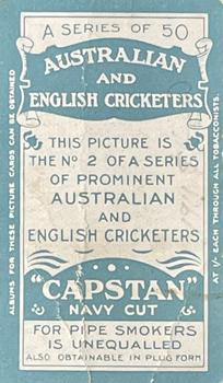 1911-12 Wills's Australian and English Cricketers #2 Arthur Kenny Back