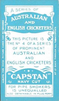 1911-12 Wills's Australian and English Cricketers #4 Bert Kortlang Back