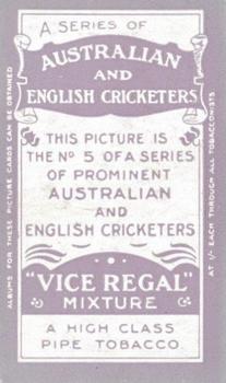 1911-12 Wills's Australian and English Cricketers #5 Ashley Facy Back