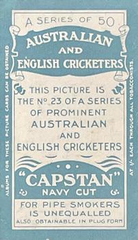 1911-12 Wills's Australian and English Cricketers #23 Edgar Mayne Back