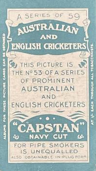 1911-12 Wills's Australian and English Cricketers #53 Phil Mead Back