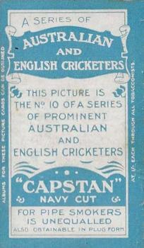 1911-12 Wills's Australian and English Cricketers #10 David Smith Back
