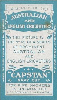 1911-12 Wills's Australian and English Cricketers #45 Rupert Minnett Back
