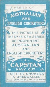 1911-12 Wills's Australian and English Cricketers #44 Pelham Warner Back