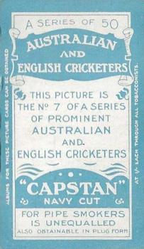 1911-12 Wills's Australian and English Cricketers #7 John McLaren Back