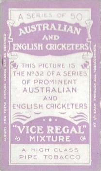 1911-12 Wills's Australian and English Cricketers #32 Gilbert Jessop Back