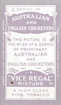 1911-12 Wills's Australian and English Cricketers #32 Gilbert Jessop Back