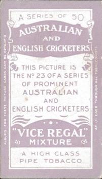 1911-12 Wills's Australian and English Cricketers #23 Edgar Mayne Back