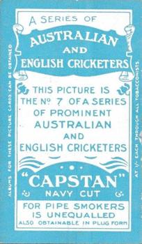 1911-12 Wills's Australian and English Cricketers #7 John McLaren Back