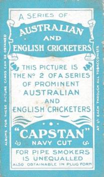 1911-12 Wills's Australian and English Cricketers #2 Arthur Kenny Back