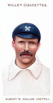 1908 WILLS's Cigarettes; Cricketers #36 Albert Hallam Front