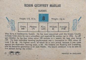 1959 A&BC Cricket #8 Robin Marlar Back