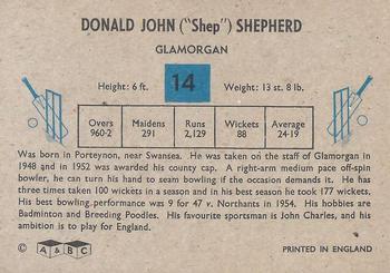 1959 A&BC Cricket #14 Donald Shepherd Back