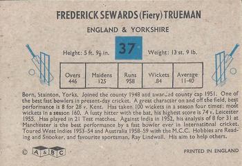 1959 A&BC Cricket #37 Frederick Trueman Back