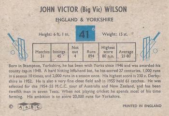 1959 A&BC Cricket #41 Vic Wilson Back