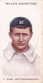 1908 WILLS'S Cigarettes; Cricketers (Large S) #18 Thomas Wass Front