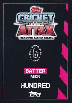 2021 Topps Cricket Attax The Hundred #121 Jason Roy Back