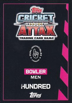 2021 Topps Cricket Attax The Hundred #125 Reece Topley Back