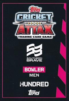 2021 Topps Cricket Attax The Hundred #152 Chris Jordan Back