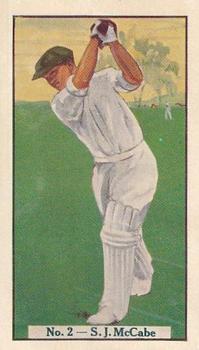 1938 Allen's Test Cricketers #2 Stan McCabe Front