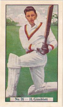 1938 Allen's Test Cricketers #20 Harold Gimblett Front