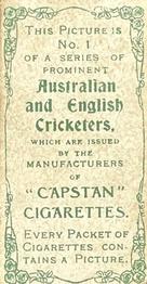 1907 Wills's Capstan Cigarettes Prominent Australian and English Cricketers #1 Albert Cotter Back