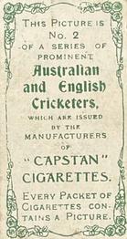 1907 Wills's Capstan Cigarettes Prominent Australian and English Cricketers #2 Charles McLeod Back