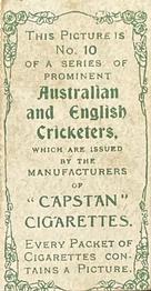 1907 Wills's Capstan Cigarettes Prominent Australian and English Cricketers #10 Clem Hill Back