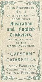 1907 Wills's Capstan Cigarettes Prominent Australian and English Cricketers #11 Monty Noble Back