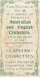 1907 Wills's Capstan Cigarettes Prominent Australian and English Cricketers #18 Charlie Macartney Back