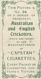 1907 Wills's Capstan Cigarettes Prominent Australian and English Cricketers #24 F. Johnstone Back