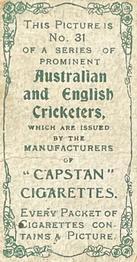 1907 Wills's Capstan Cigarettes Prominent Australian and English Cricketers #31 Schofield Haigh Back