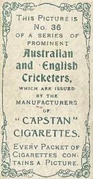 1907 Wills's Capstan Cigarettes Prominent Australian and English Cricketers #36 Dick Lilley Back